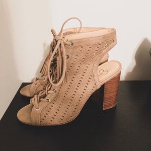 Jessica Simpson Open Toe Tan Bootie